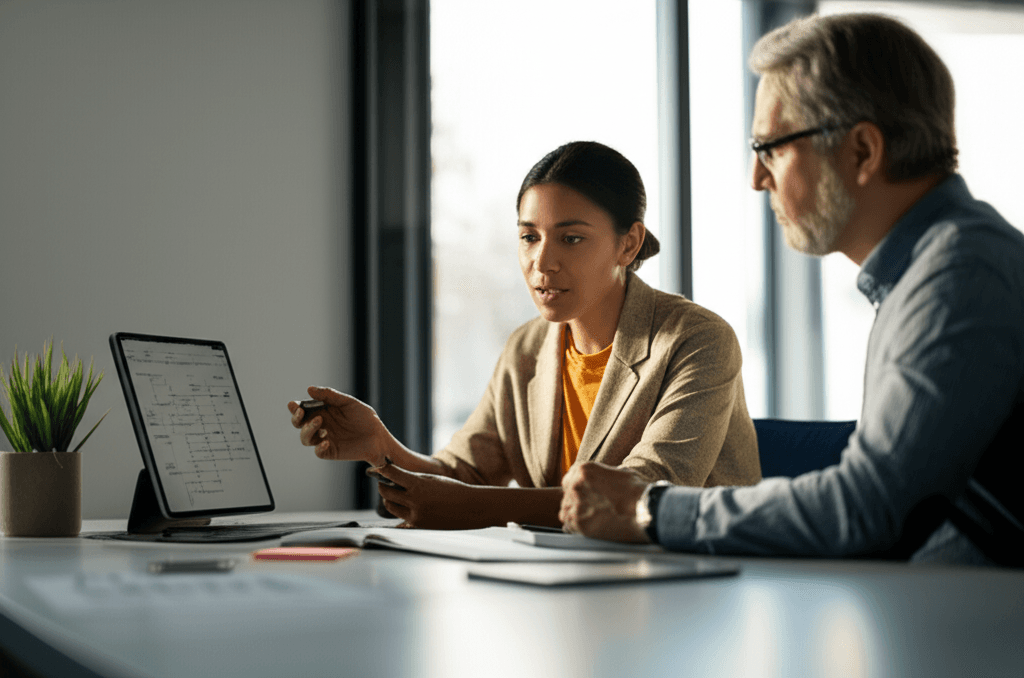 Advisor helping a client